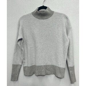 Rachel Zoe Women's Mock Neck Sweater Size XS Gray White Viscose Soft Stretchy